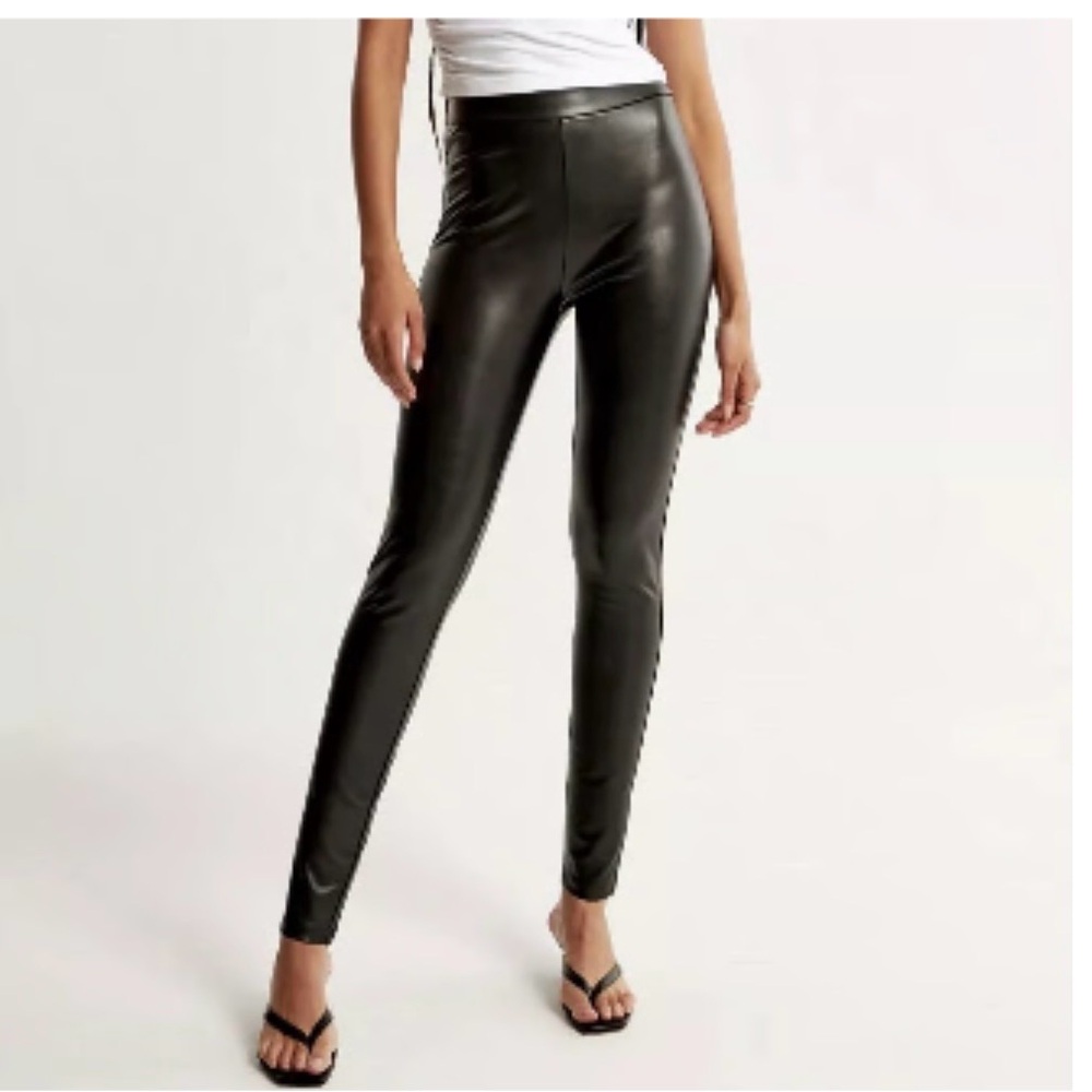 Abercrombie & Fitch Vegan Leather High Rise Black Legging SZ: XS